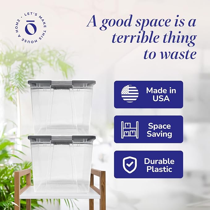 HOMZ 4-Pack Secure Latch, 64 Quart, and Office Organization - Image 6