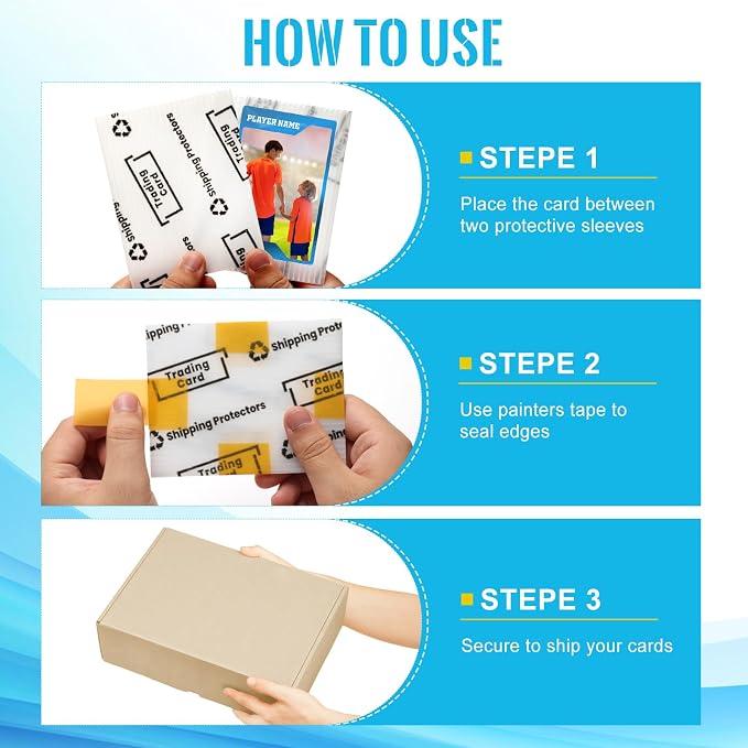 200+1 Pack Trading Card Shipping Protector 3.5'' x 4.5'', Coldairsoap Sports - Image 5