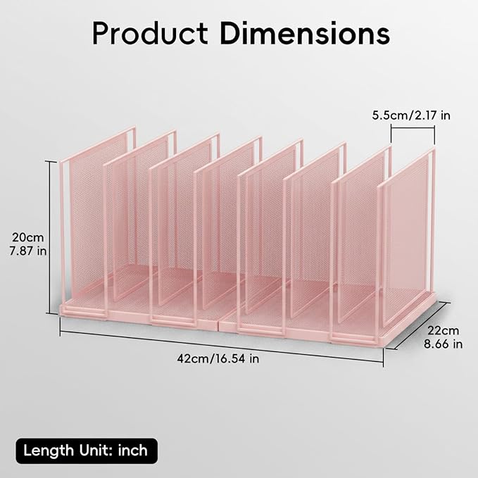 File Organizer for Desk, 7-Section Vertical File Sorter, Paper Holder Organizer - Image 3