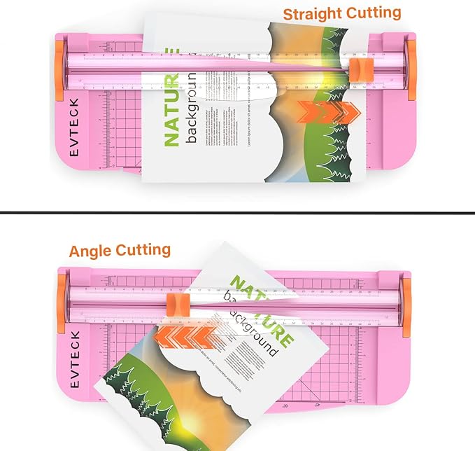 Evteck Paper Cutter 12 Inch Paper Trimmer Slider Crafting Scrapbooking Supplies for A4 Vinyl Photo Cardstock with Security Blade and Foldable Ruler-DeskLoop Office