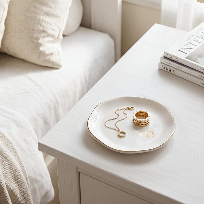 Ceramic Jewelry Tray, Personalized Initial Jewelry Dish - Image 6