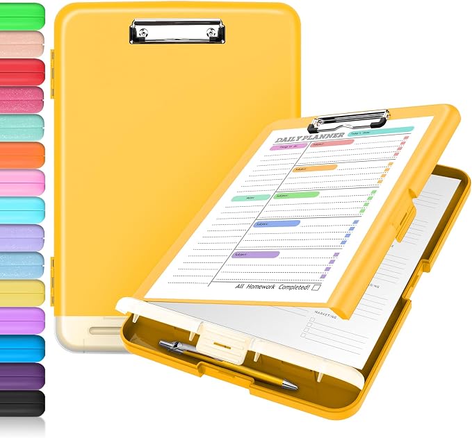 Sooez Clipboard with Storage, Clip Board 8.5 x 11 with Pen Holder, Plastic by Sooez