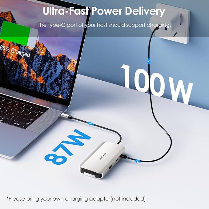 WAVLINK USB-C Hub, 10Gbps USB-C Hub with M.2 PCIe/SATA SSD Port, HDMI, 100W PD, USB-A&C 3.2/2.0, SD&TF Compatible with MacBook/Chromebook/Dell/HP/Lenovo-DeskLoop Office