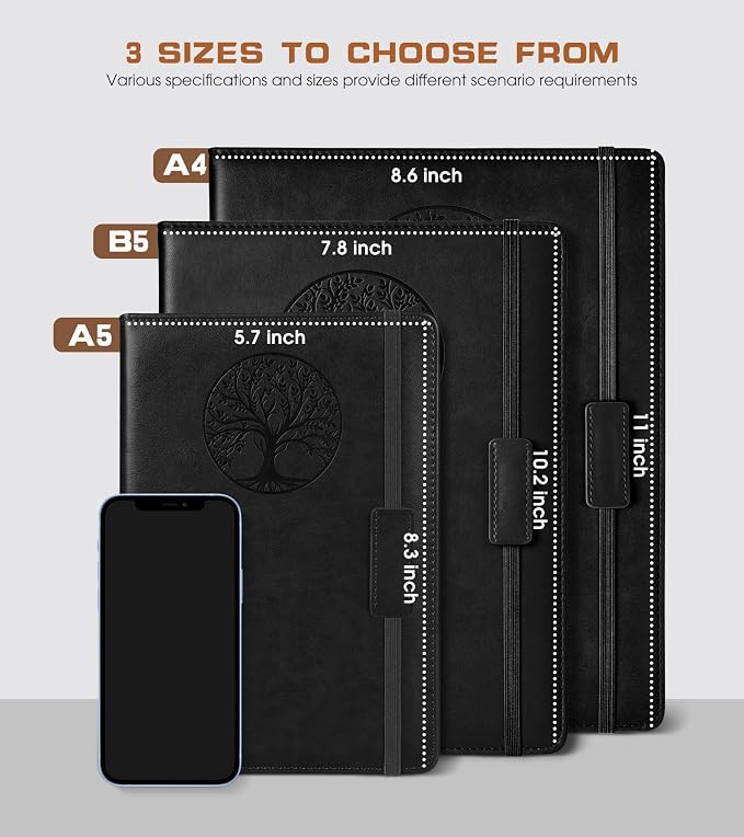 Biuwory Lined Journal Notebook for Women Men, 256 Pages A4 Large Hardcover - Image 2