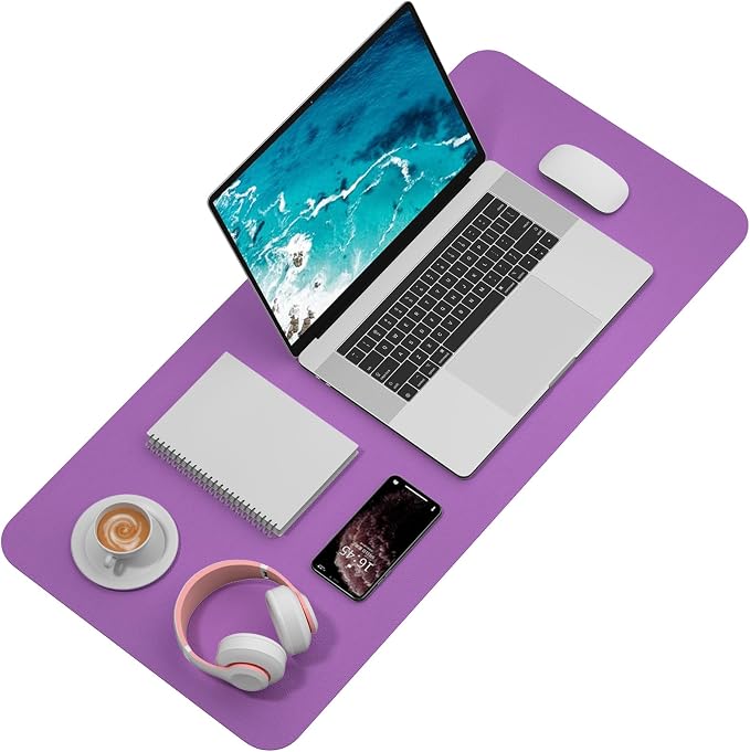 Hsurbtra Desk Pad, 35.5" x 17" PU Leather Desk Mat, XXL Extended Mouse Pad - Image 2