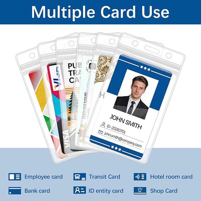 20 Pcs Clear Vertical ID Badge Holder - Image 4