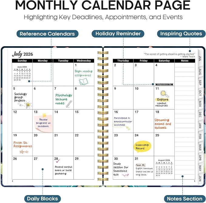 Planner 2026-2027, Academic Year Monthly and Weekly Calendar Planner, Jul 2026 - Image 2