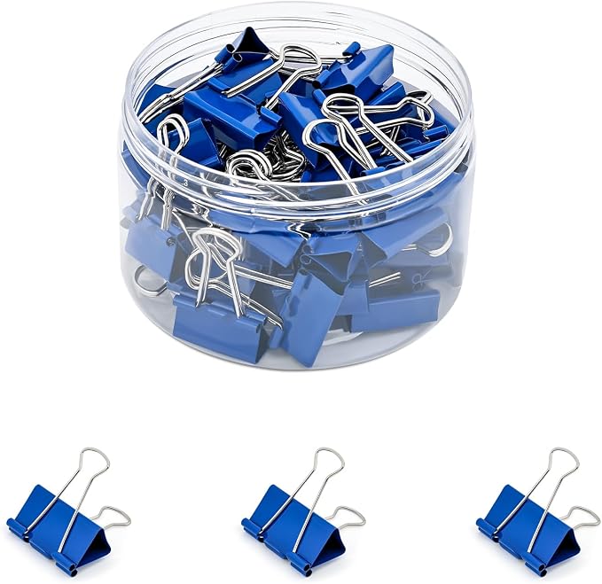 Temiary 48 Pcs Binder Clips, 0.98 Inch Medium Metal Binder Paper Clip by Temiary