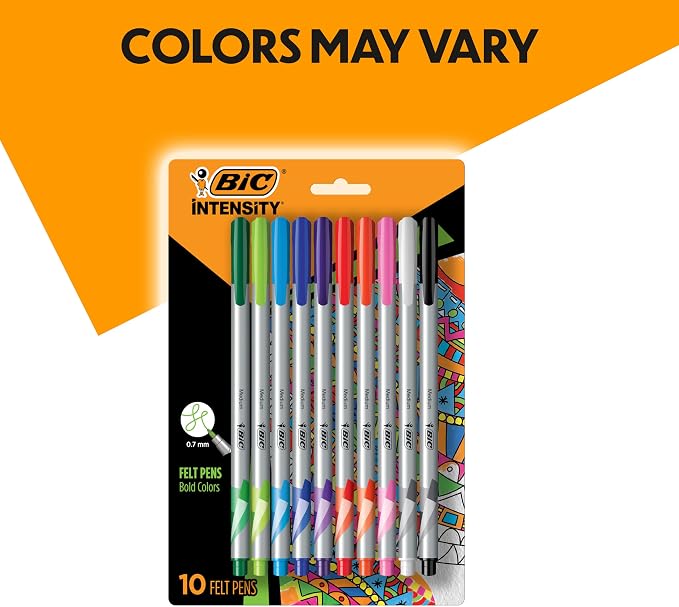 BIC Intensity Fineliner Marker Pens, Medium Point, Smooth Application - Image 2