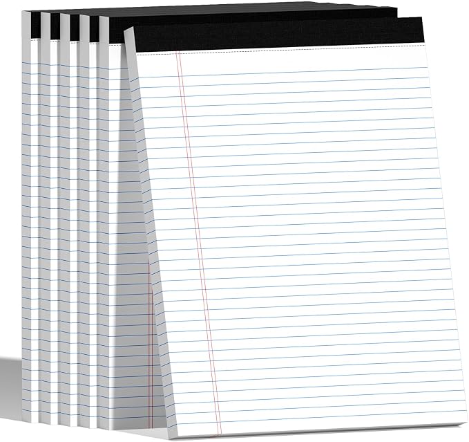 AILZFEI 6-Pack College Ruled Legal Pads, 8.5 x 11 Inch Narrow Ruled Note Pads by Unknown