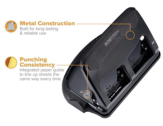 Bostitch Office EZ Squeeze Heavy Duty 3-Hole Punch - Image 5