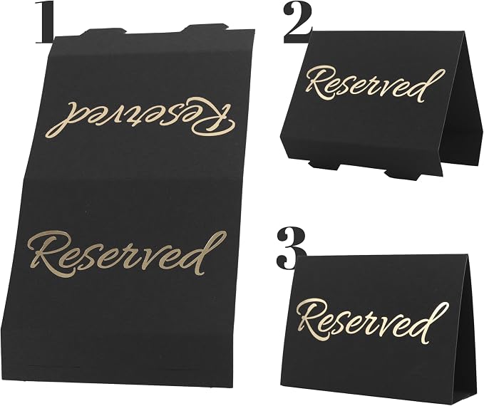 20 Pack Black Reserved Table Sign - Image 4