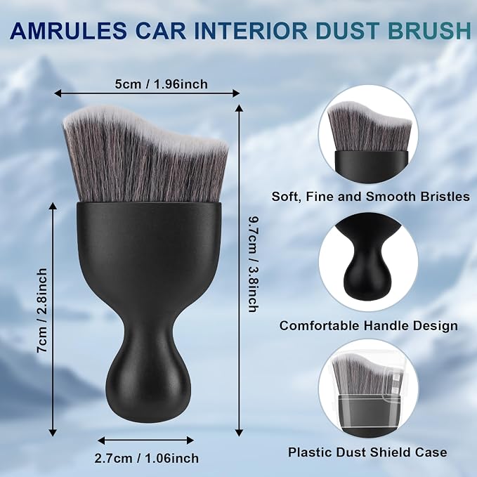 Amrules 2 PCS Car Interior Detailing Brush, Auto Car Dusting Brushes, Soft - Image 2