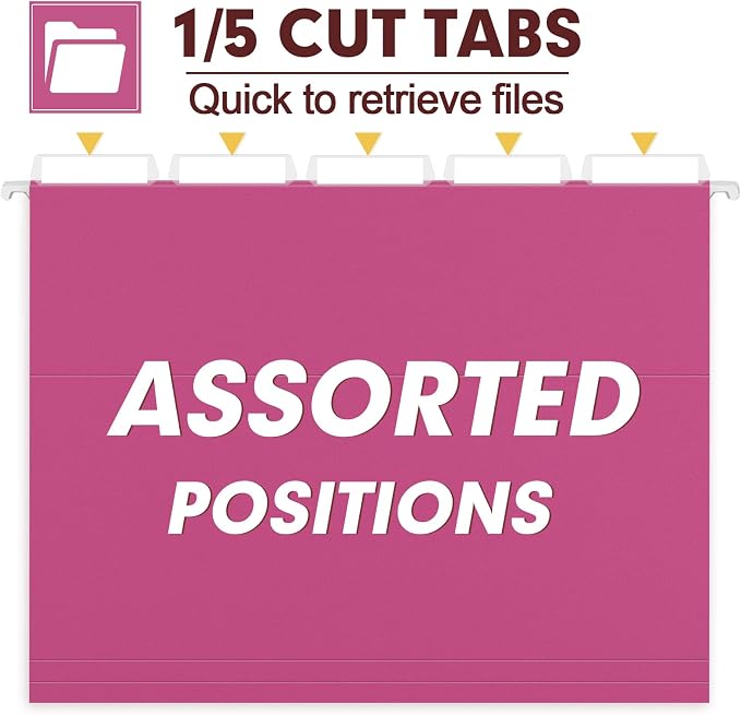 HERKKA Hanging File Folders, 30 Pack Reinforced Letter Size Hanging Folders - Image 3