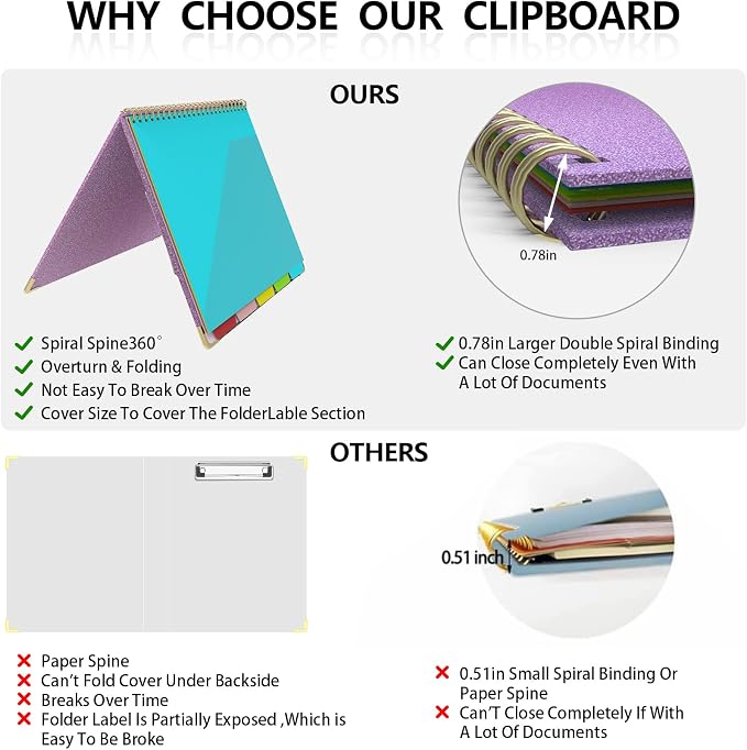 Clipboard Folio with Storage Clipboards Padfolio Notebook - Image 4
