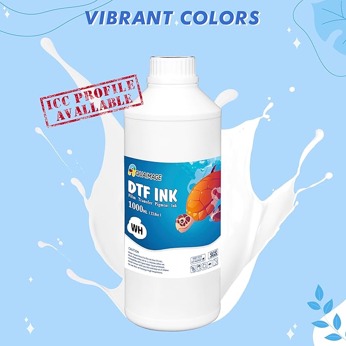 Premium DTF White Ink-DTF Transfer Ink for PET Film Refill Ink for ET-8550, XP-15000, XP600, I3200, L1800, Premium DTF White Ink Direct to Film Heat Transfer Printing(1000ml 33.8oz)-DeskLoop Office