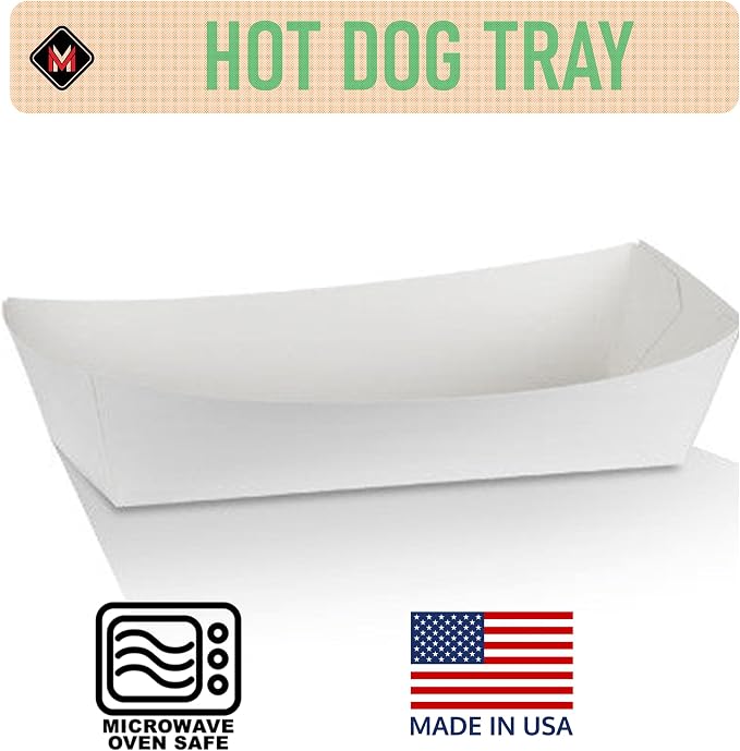 Mr Miracle 7 Inch Paper Hot Dog Tray in White. Pack of 250. Disposable - Image 4