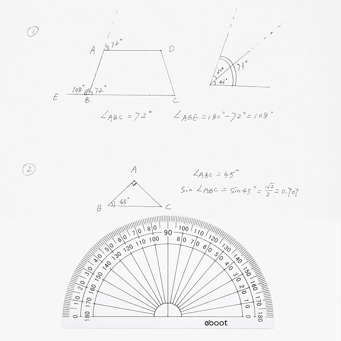20 Pack Plastic Protractor, 180 Degrees Protractor - Image 5