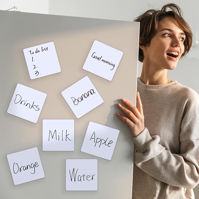 Spakon 50 Pack Dry Erase Blank Magnetic Labels Magnets Multipurpose Erasable - Image 6