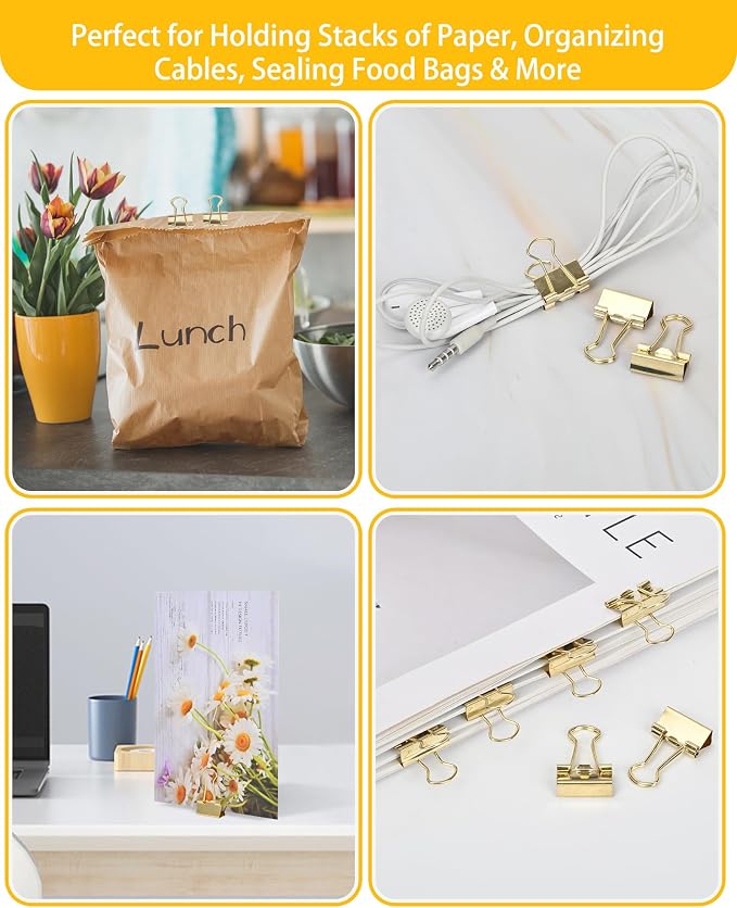 Binder Clips, 50 Pack, 0.75 in Small Paper Clips - Image 6