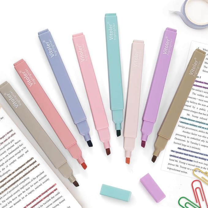 Piochoo Bible Highlighters, 8 Colors pastel highlighters, Cute Pens - Image 5
