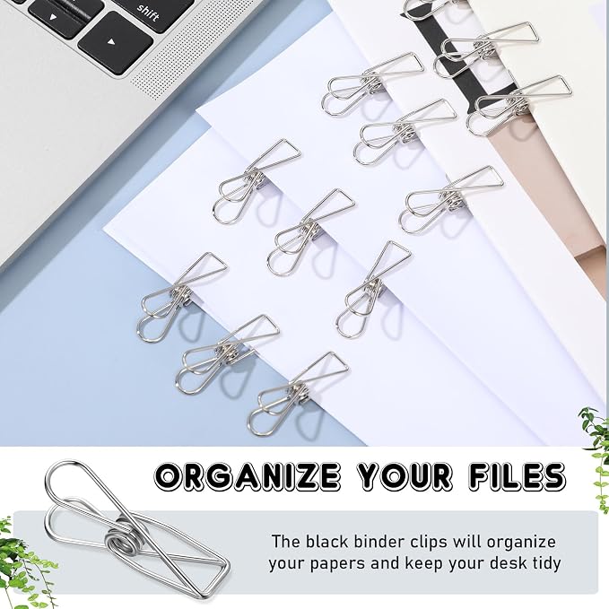 100 Pcs Paper Clips Metal Wire Hollow Out Clothespins Multi Purpose Utility - Image 4