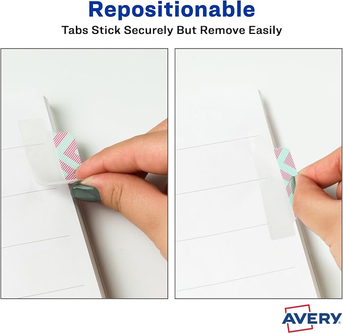 Avery Margin Ultra Tabs, 2.5" x 1", 24 Repositionable Page Tabs - Image 3