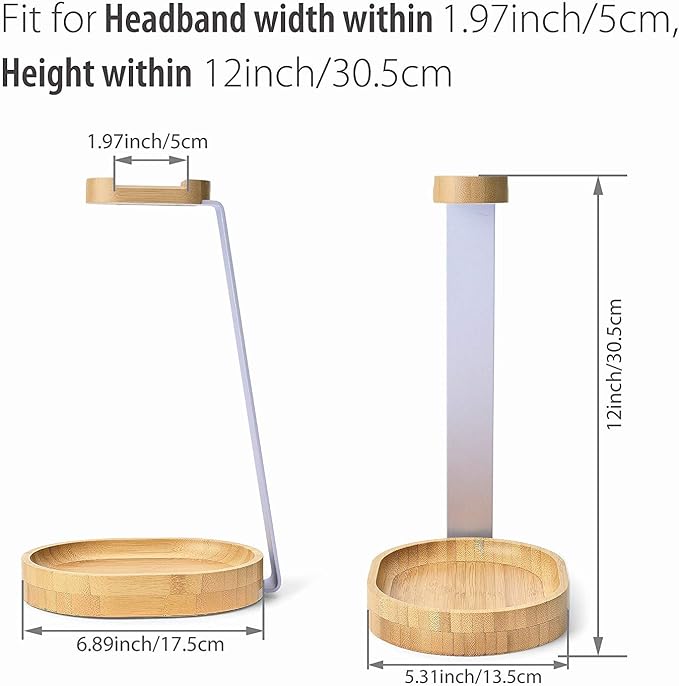 Avantree TR902 - Universal Wooden & Aluminum Headphone Stand Hanger - Image 5