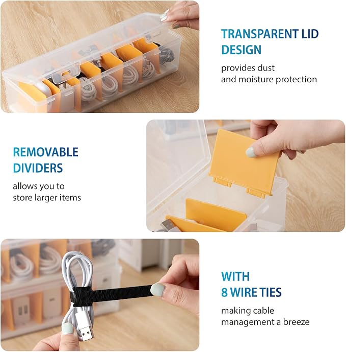 Fzooua Cable Organizer Storage Box - Image 4