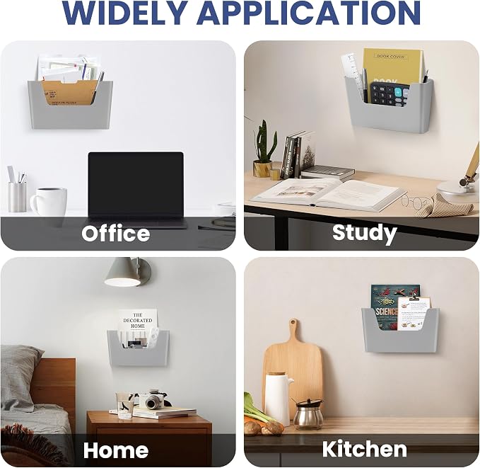 JOMOLA No Drilling File Holder 2 Pack Mail Organizer Wall Mount File Organizer - Image 8