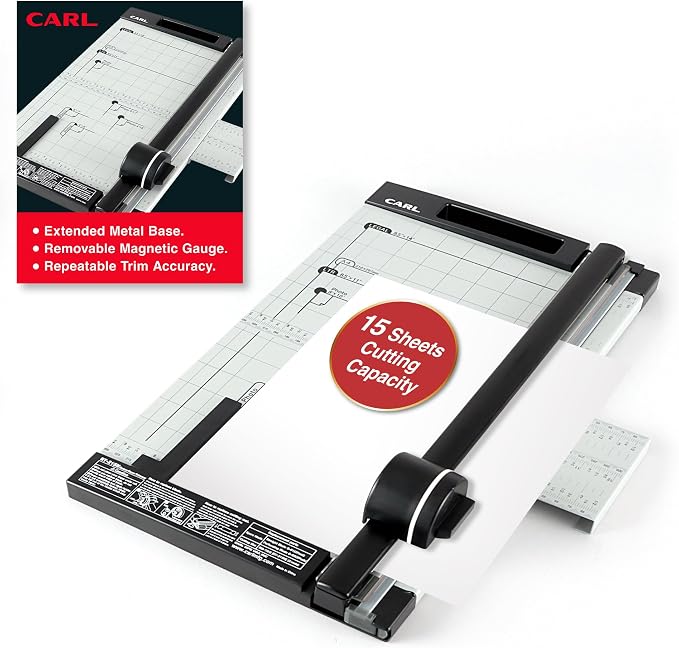 Carl, Professional Rotary Paper Trimmer 15-inch, 15 Sheet Cutting Capacity - Image 2