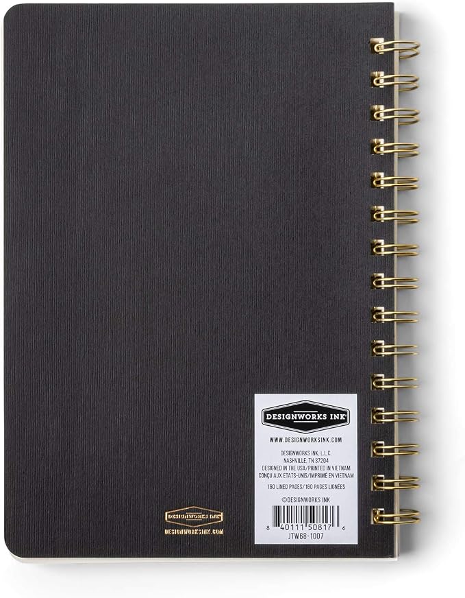 DesignWorks Ink Textured Paper Twin Wire Notebook, Daily Planner & Soft Cover - Image 2