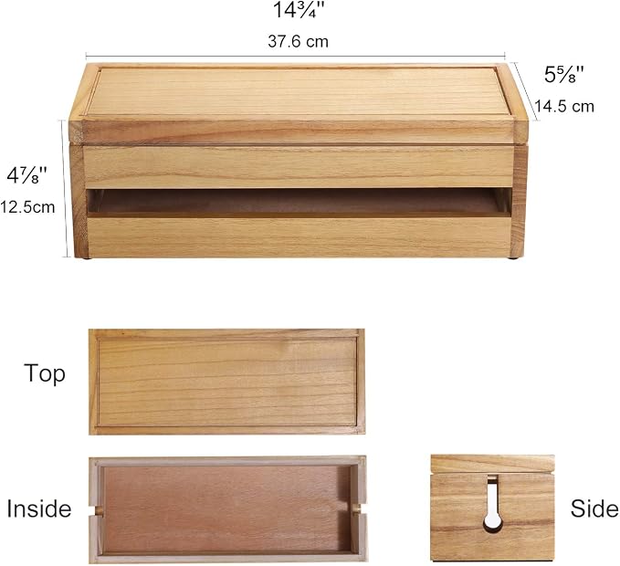 Changsuo Cable Management Box Wooden Cord Organizer Box - Image 2