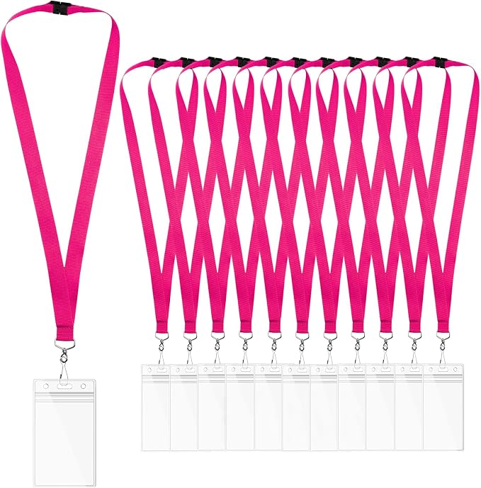12-Pack Hot Pink Breakaway Lanyards by WEZEBEL