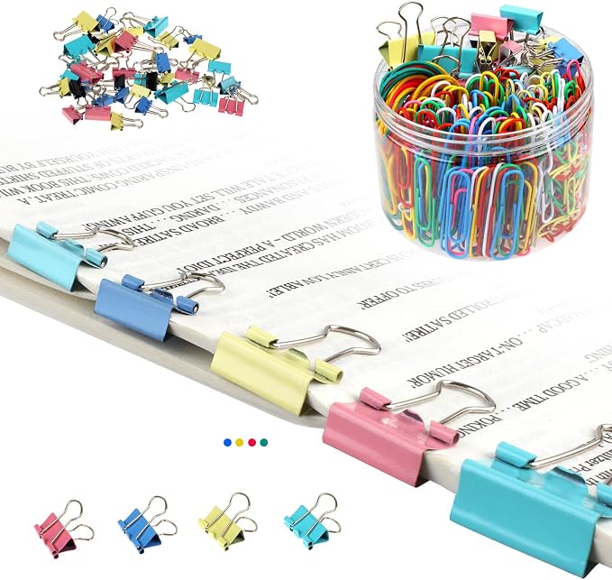 300 Pcs Binder Clips, Rubber Bands, Office Set, Paper Clips, School & Teacher - Image 6