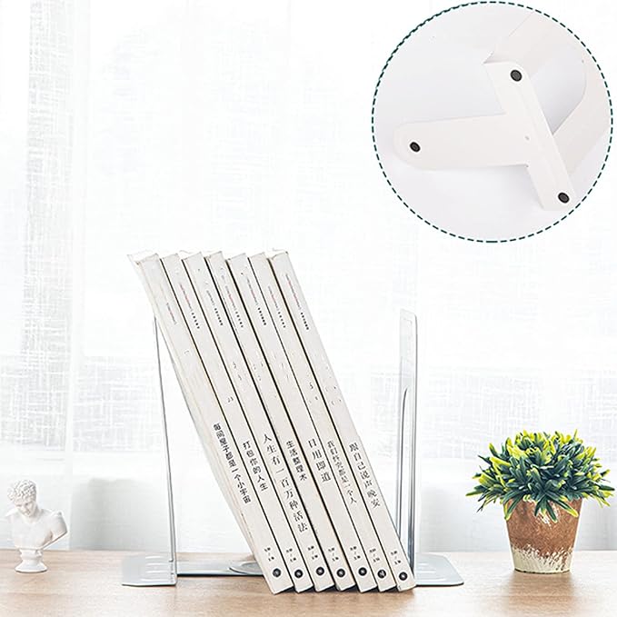 Metal Bookends for Home Office, Book Shelf Holder Home Decorative, Book Ends - Image 7