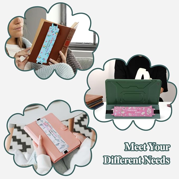 MoKo Elastic Pen Holder for Notebook, 4 Pieces PU Leather Pencil Case - Image 6