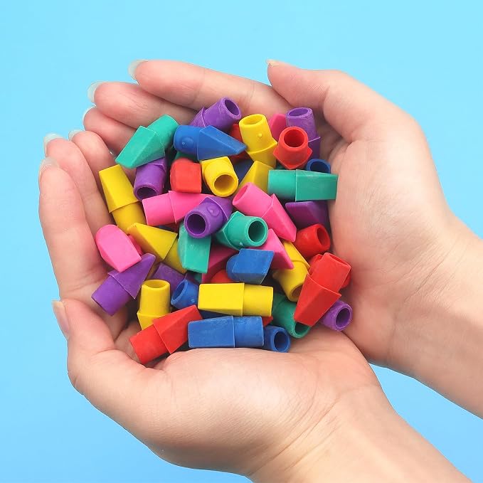Tamaki 60 Pack Erasers for Pencils, Pencil Top Erasers Cap Erasers, Toppers - Image 6