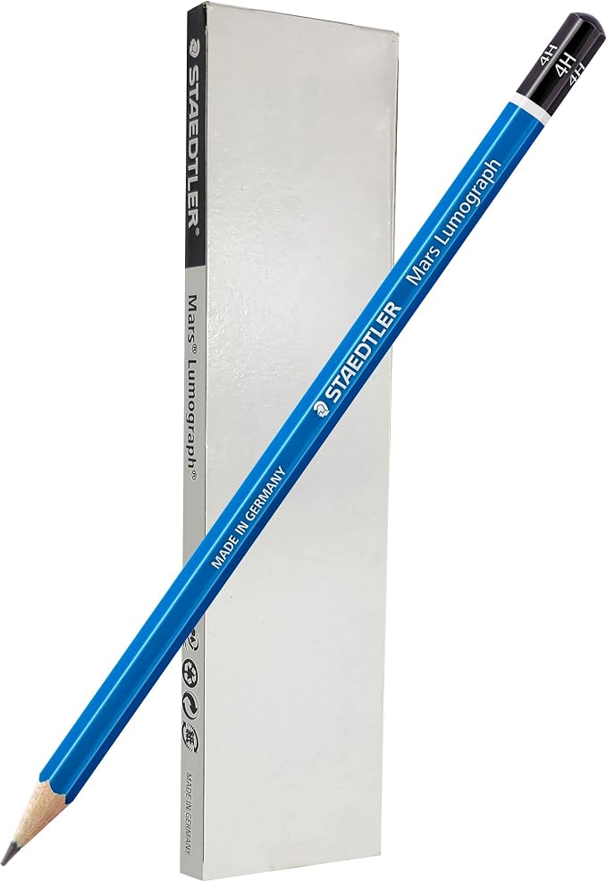 STAEDTLER Mars Lumograph 4H Graphite Art Drawing Pencil, 6 Pencils by Staedtler