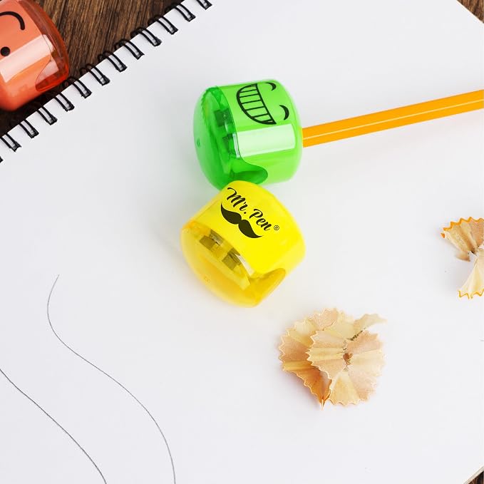 Mr. Pen- Pencil Sharpeners Manual, 12 Pack, Dual Hole, Smiley | Bulk Handheld - Image 8