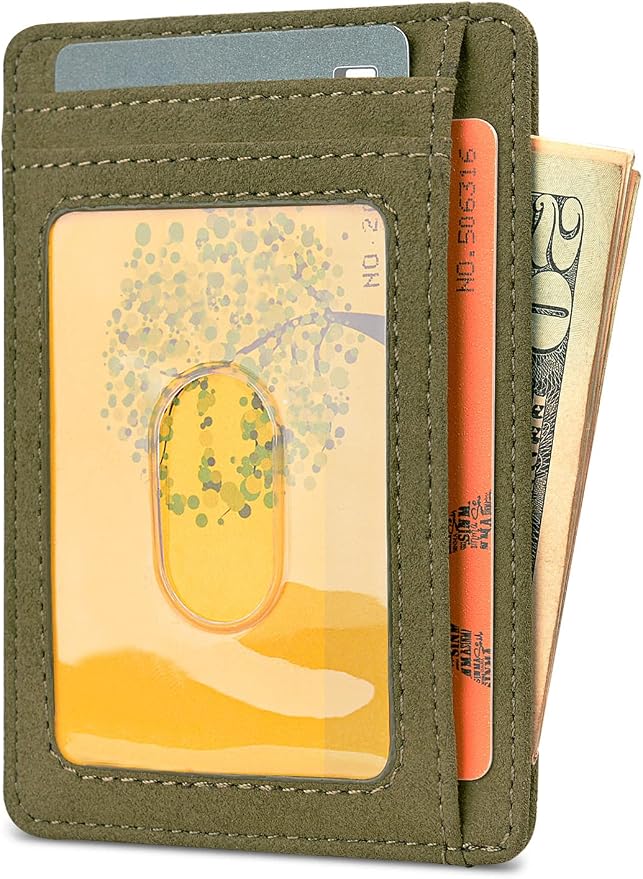 Buffway Slim Minimalist Front Pocket RFID Blocking Leather Wallets - Image 2