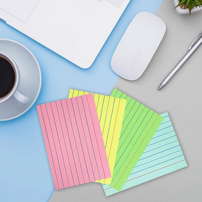Colored Index Cards 4x6 Ruled, 160 Sheets Flash Cards - Image 6