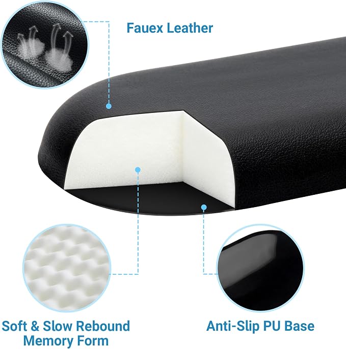 PU Leather Keyboard Wrist Rest, Ergonomic Memory Foam Wrist Support - Image 2