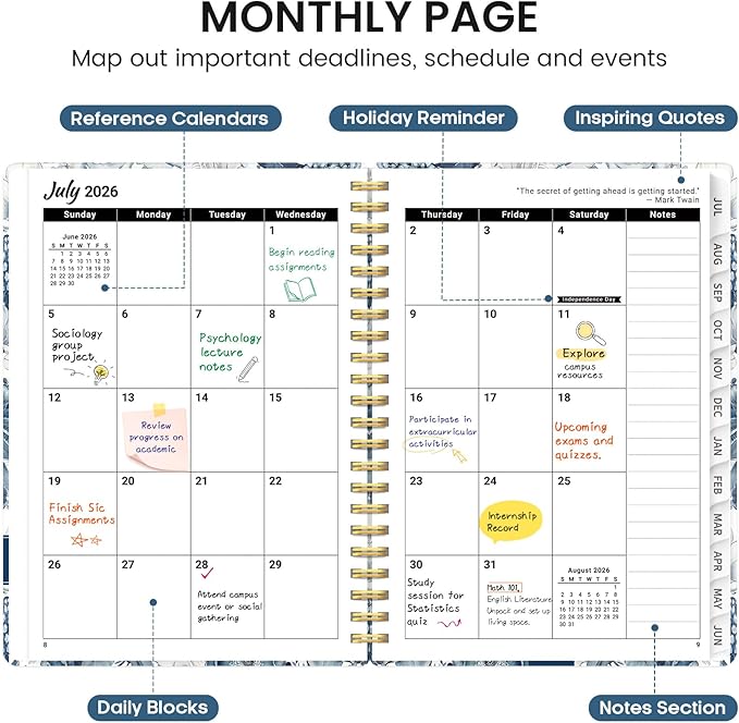 Planner 2026-2027, Academic Monthly and Weekly Calendar Planner - Image 2
