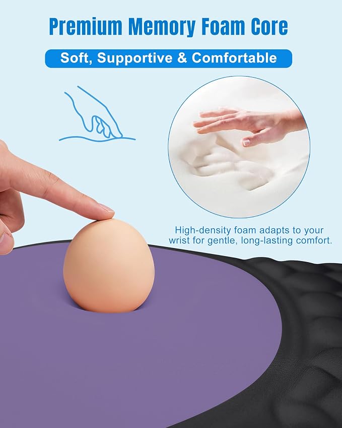 Ergonomic Mouse Pad with Wrist Rest, Slope Design Memory Foam Support, Smooth - Image 3