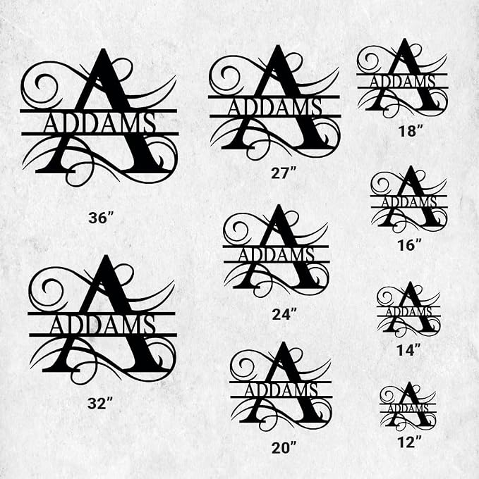 Personalized Metal Name Signs, Split Letter Monogram Wall Decor, Custom Last - Image 6