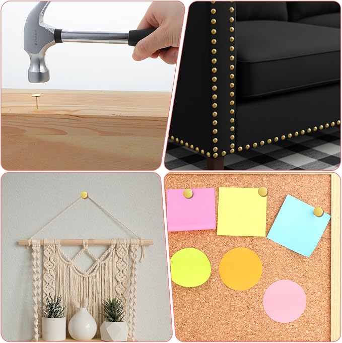 Nogeqi 100PCS Gold Push Pins, Stainless Steel Thumb Tacks - Image 4