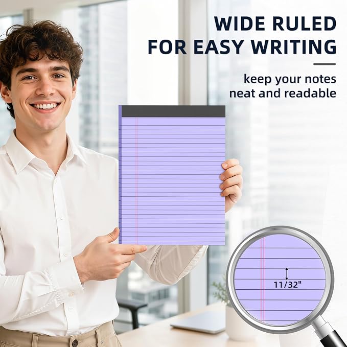 24 Pack Colored Legal Pads 8.5 x 11 Wide Ruled Note Pads 8.5 x 11 Notepads - Image 4