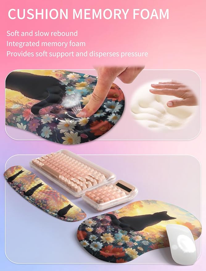 Hokafenle 2in1 Combination, Wave Keyboard Wrist Rest and Ergonomic Curvature - Image 4