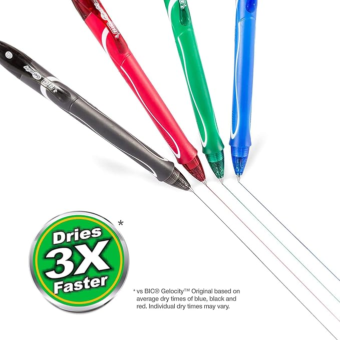 BIC Gelocity Quick Dry Gel Pens, Teacher Supplies and School Supplies - Image 7